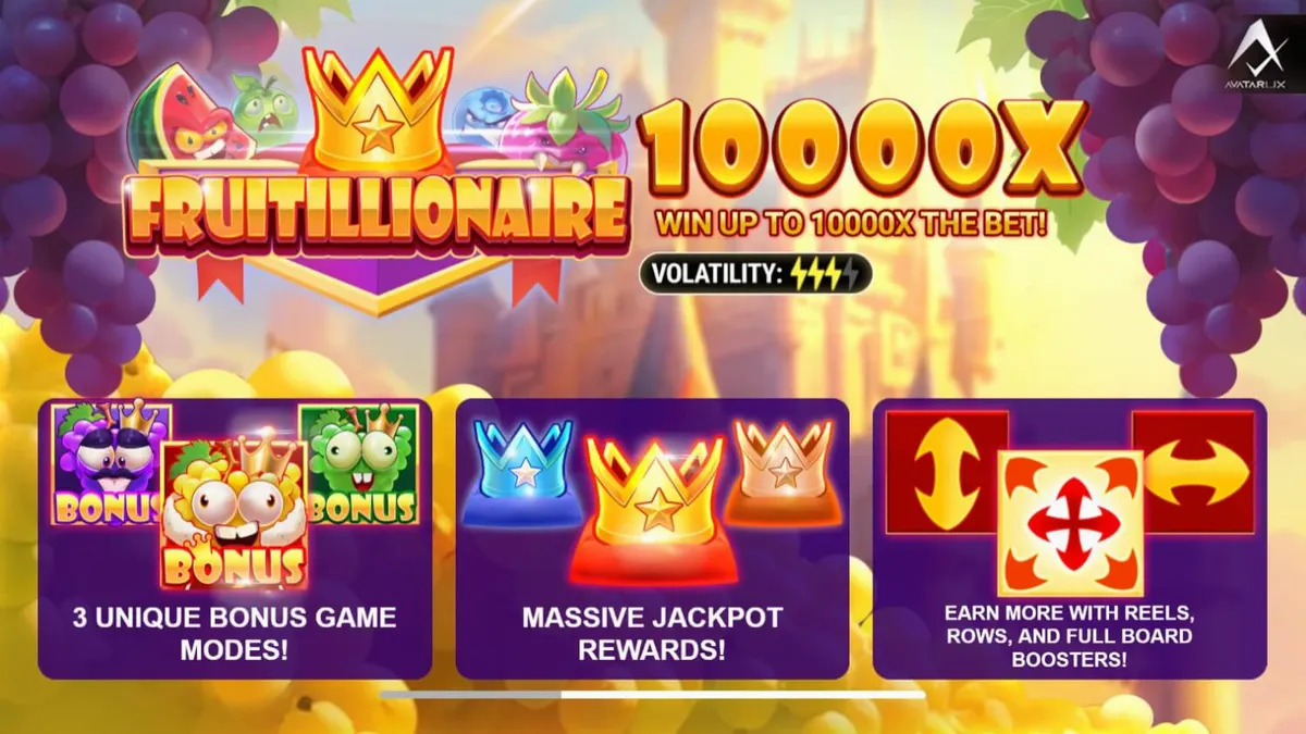 Karakter buah marah dalam slot Fruitillionaire