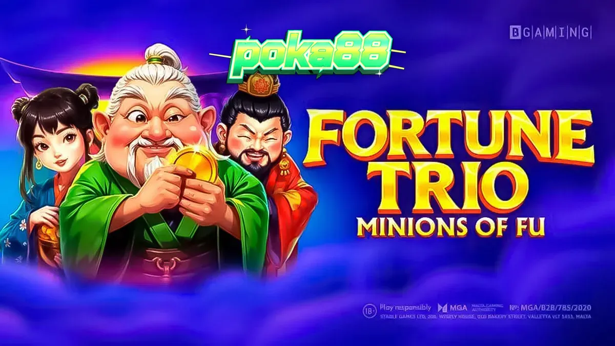Tampilan visual slot Fortune Trio: Minions of Fu dengan elemen Asia Kuno